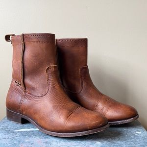 Frye Brown Cara Cognac Roper Style Boots/Booties